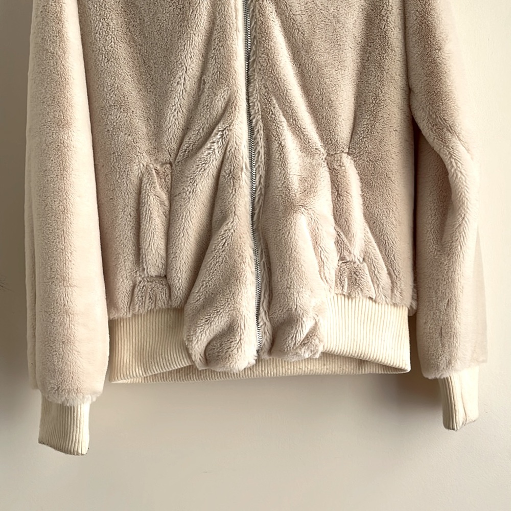 Vintage Full Zip Hooded Faux Fur Jacket Size S - Picture 4 of 12